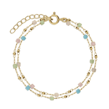Pulsera a capas, Bañado en oro, Vidrio de plomo