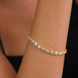 Pulsera de tenis, Bañado en oro, Zirconia cúbica artificial