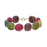 Pulsera de piedra, Bañado en oro, Ágata artificial