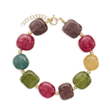 Pulsera de piedra, Bañado en oro, Ágata artificial
