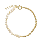 Pulsera de perlas, Bañado en oro, Perla cultivada