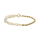 Pulsera de perlas, Bañado en oro, Perla cultivada