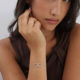 Pulsera a capas, Plata 925 bañada en rodio, Zirconia cúbica artificial