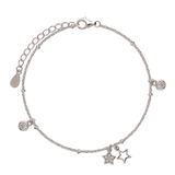 Pulseras Delicadas, Plata 925 bañada en rodio, Zirconia cúbica artificial