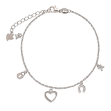 Pulseras Delicadas, Plata 925 bañada en rodio, Zirconia cúbica artificial