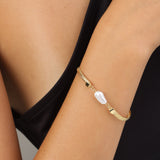 Pulsera de perlas, Bañado en oro, Perla cultivada