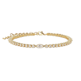 Pulseras Delicadas, Bañado en oro, Zirconia cúbica artificial