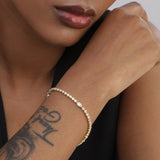 Pulseras Delicadas, Bañado en oro, Zirconia cúbica artificial