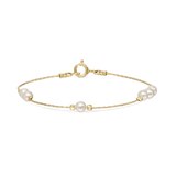 Pulseras Delicadas, Bañado en oro, Madreperla artificial