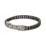 Pulsera de hombre, Acero inoxidable, Ónix artificial, Hematita artificial