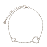 Pulseras Delicadas, Plata 925 bañada en rodio, Zirconia cúbica artificial