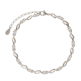 Pulseras Festivas, Plata 925 bañada en rodio, Zirconia cúbica artificial