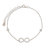 Pulseras Delicadas, Plata 925 bañada en rodio, Zirconia cúbica artificial