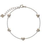 Pulseras Delicadas, Plata 925 bañada en rodio, Sin piedra