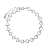 Pulseras Festivas, Plata 925 bañada en rodio, Zirconia cúbica artificial