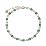 Pulseras Festivas, Plata 925 bañada en rodio, Zirconia cúbica artificial