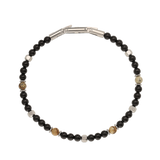 Pulsera de hombre, Acero inoxidable, Ónix artificial, Ojo de tigre artificial