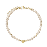 Pulsera de perlas, Bañado en oro, Perla cultivada