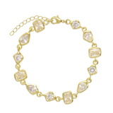 Pulseras Festivas, Bañado en oro, Zirconia cúbica artificial