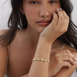 Pulseras Festivas, Bañado en oro, Zirconia cúbica artificial