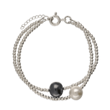 Pulsera de piedra, Piedras de hematita con metales, Madreperla artificial, Hematita artificial