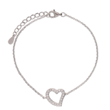 Pulseras Delicadas, Plata 925 bañada en rodio, Zirconia cúbica artificial