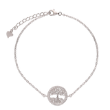 Pulseras Delicadas, Plata 925 bañada en rodio, Zirconia cúbica artificial