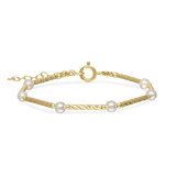 Pulsera de piedra, Bañado en oro, Madreperla artificial