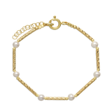 Pulsera de piedra, Bañado en oro, Madreperla artificial