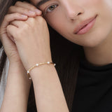 Pulsera de piedra, Bañado en oro, Madreperla artificial