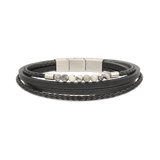 Pulsera de hombre, Acero inoxidable, Howlita artificial