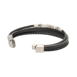 Pulsera de hombre, Acero inoxidable, Howlita artificial