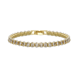 Pulsera de tenis, Bañado en oro, Zirconia cúbica artificial
