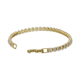Pulsera de tenis, Bañado en oro, Zirconia cúbica artificial