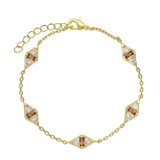 Pulseras Delicadas, Bañado en oro, Zirconia cúbica artificial
