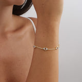 Pulseras Delicadas, Bañado en oro, Zirconia cúbica artificial