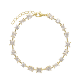 Pulseras Delicadas, Bañado en oro, Zirconia cúbica artificial