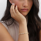 Pulseras Delicadas, Bañado en oro, Zirconia cúbica artificial