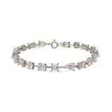 Pulseras Delicadas, Plata 925 bañada en rodio, Zirconia cúbica artificial