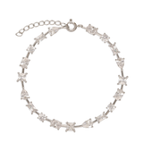 Pulseras Delicadas, Plata 925 bañada en rodio, Zirconia cúbica artificial