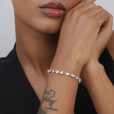 Pulseras Delicadas, Plata 925 bañada en rodio, Zirconia cúbica artificial