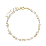 Pulseras Delicadas, Bañado en oro, Zirconia cúbica artificial