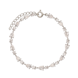 Pulseras Delicadas, Plata 925 bañada en rodio, Zirconia cúbica artificial