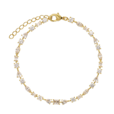 Pulseras Delicadas, Bañado en oro, Zirconia cúbica artificial