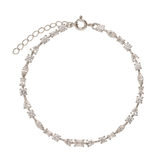 Pulseras Delicadas, Plata 925 bañada en rodio, Zirconia cúbica artificial