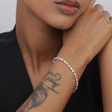 Pulseras Delicadas, Plata 925 bañada en rodio, Zirconia cúbica artificial