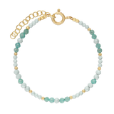 Pulsera de piedra, Bañado en oro, Zirconia cúbica artificial