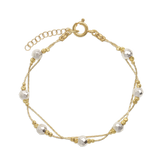 Pulsera a capas, Bañado en oro, Hematita artificial