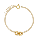 Pulsera a capas, Bañado en oro, Sin piedra