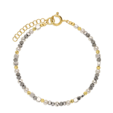 Pulsera de piedra, Piedras de hematita con metales, Madreperla artificial, Hematita artificial